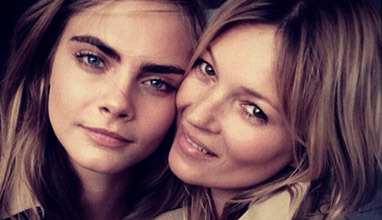 Cara Delevingne and Kate Moss for the campaign of Burberry's fragrance