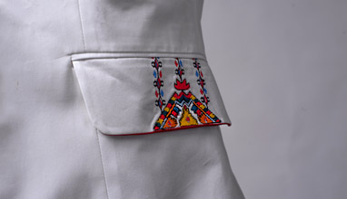 Fashion trends: Men's suit jackets with Bulgarian folklore motifs by Richmart