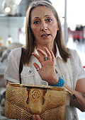 Nancy Gonzalez Woven Crocodile Shoulder Bag